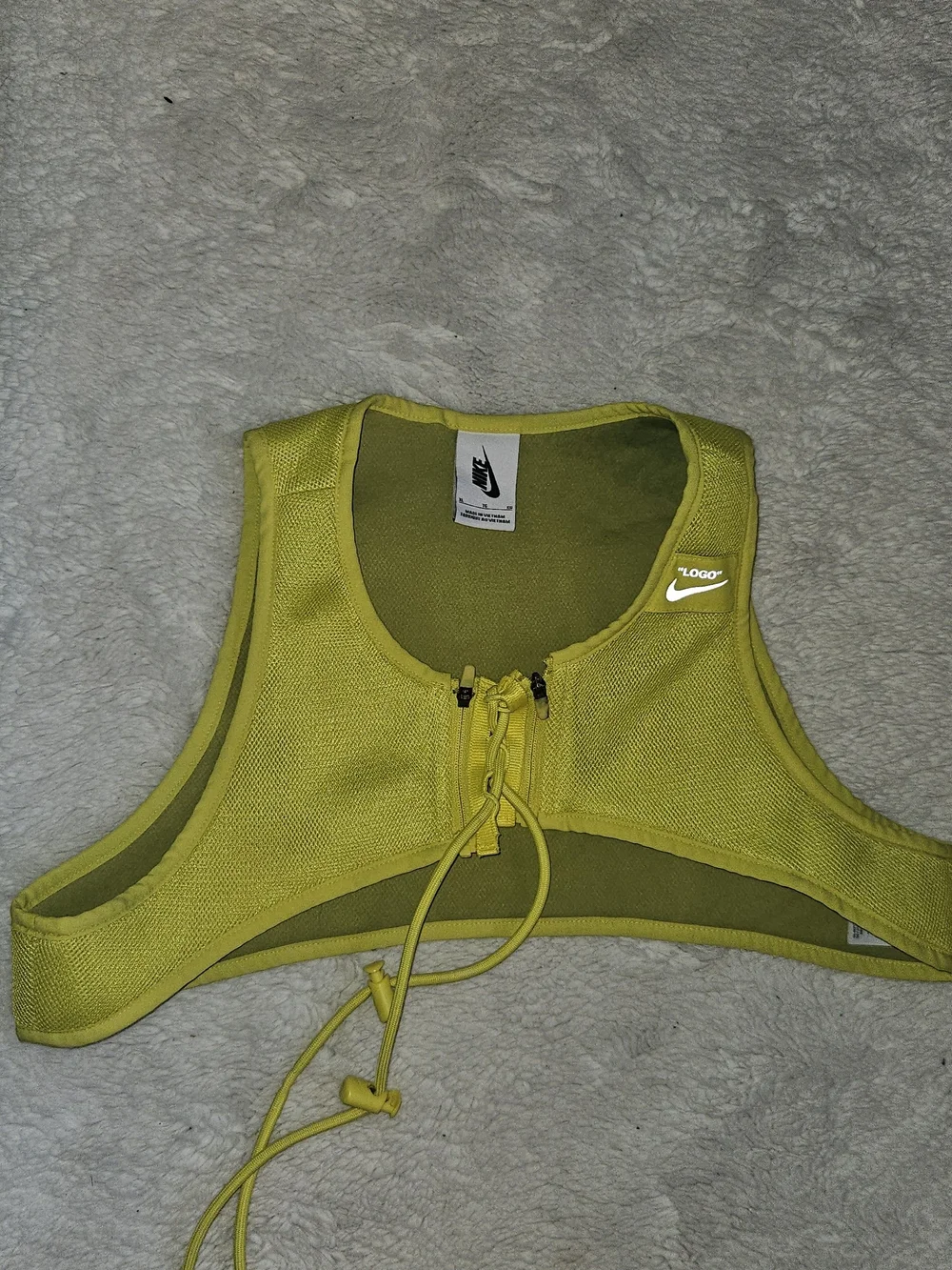 Nike/Off White Yellow Lime Sports Crop Top